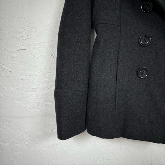 Michael Kors Charcoal Grey Wool Pea Coat Womens S Classic Warm Winter Short Fall - Picture 2 of 9